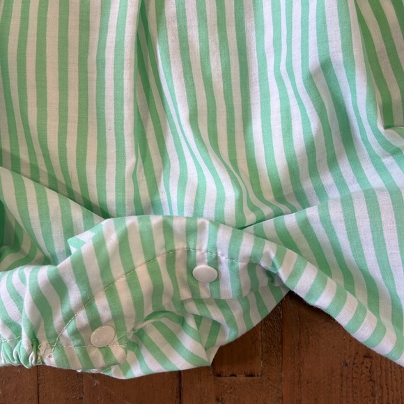 Isabel Garreton oversized collar bubble romper 12 months green stripe boutique - Picture 2 of 8